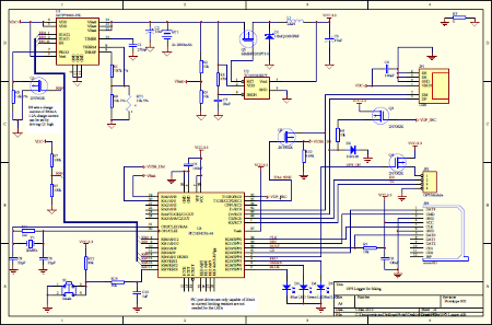GPS Logger Schematic implementing battery charging and USB Charger Port Detection
