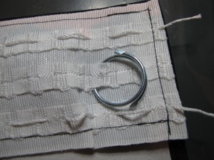 Attaching the curtain rings